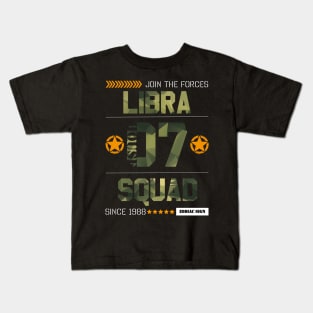 Zodiac Majesty Libra Squad Camo Kids T-Shirt